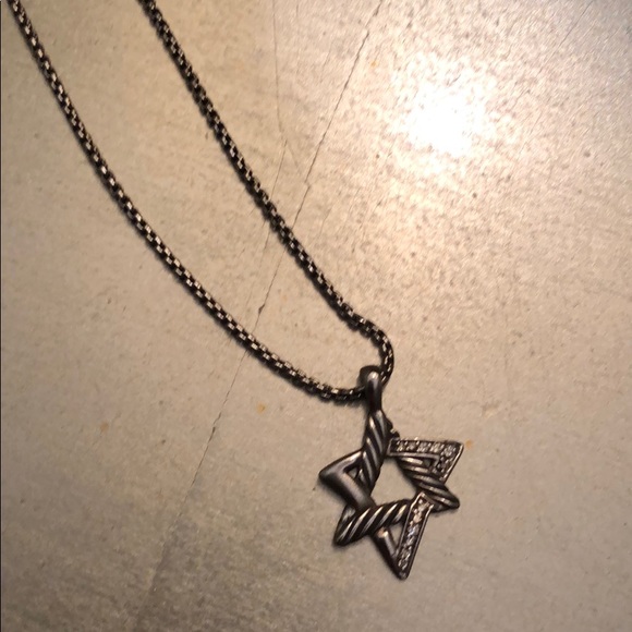 David Yurman diamond jewish star necklace